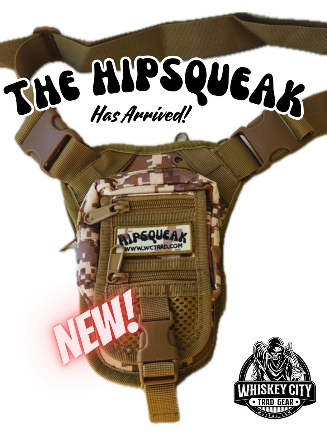 The HipSqueak hip quiver in desert digital camo