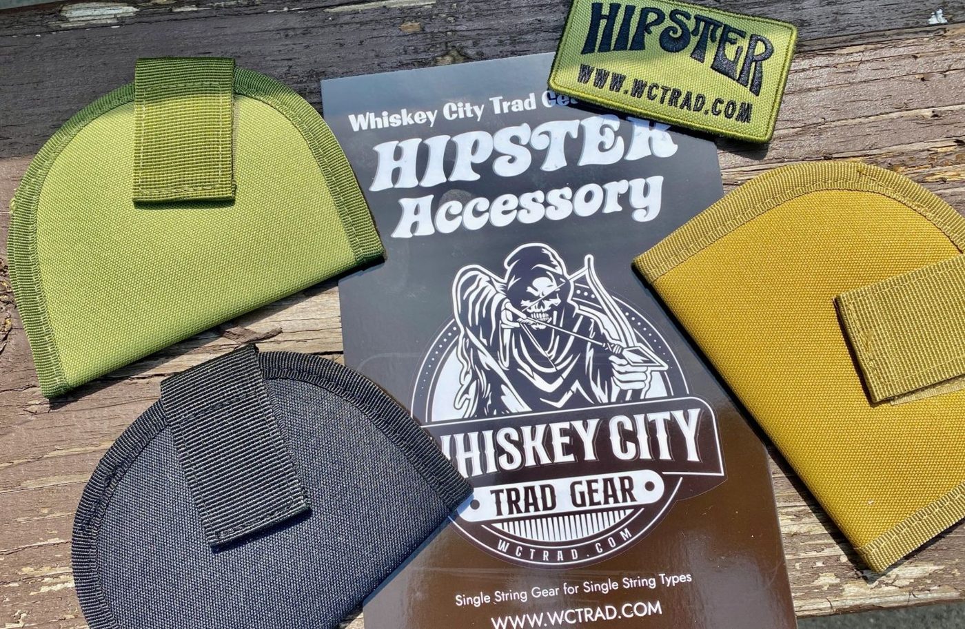 Hipster TACO accessory pouches in green, black and coyote